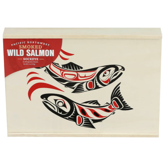 Smoked Wild Sockeye Salmon Wood Keepsake Box 6oz